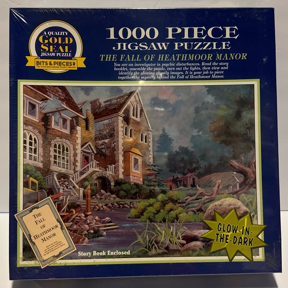 Jigssaw Puzzle 1000 Piece The Fall Of Heathmoor Manor Glow in the Dark Sealed